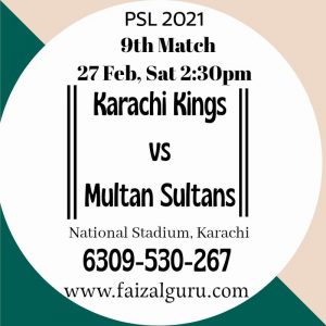 Karachi Kings vs Multan Sultans Prediction 9th Match, Dream 11 Team