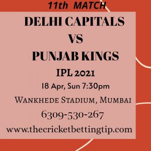 Delhi vs Punjab Prediction 11th Match, Dream 11 Team