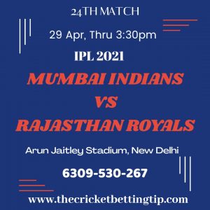 Mumbai vs Rajasthan Prediction 24th Match, Dream 11 Team