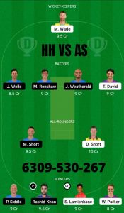 HBH vs ADS, 22nd Match- Prediction and Sessions- Dream 11
