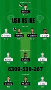 USA vs IRE, 1st Match- Prediction and Sessions- Dream 11